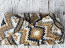 Tan and Grey Aztec Sherpa Cowl Neck Warmer