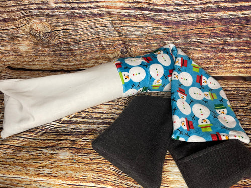 Minky Snowmen Warmee/Coldee Pack with Bonus Grey Flannel Coverlet